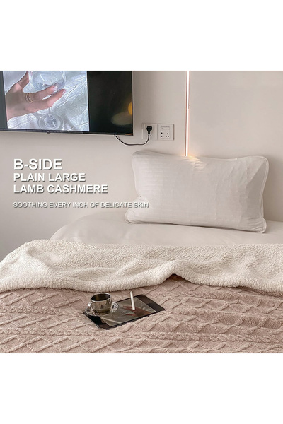 Fabienne Jacquard Sherpa Blanket Super King 220x240cm Reversible Warm Blanket Large Throw Blanket for Winter