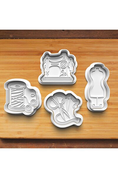 Hobist Tailor's Supplies Set of 4 Cookie and Sugar Dough Molds