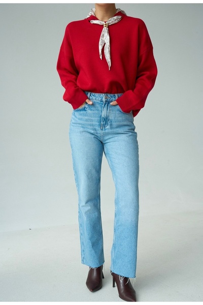 ossons Crew Neck Basic Textured Sweater