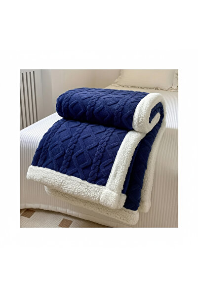 Fabienne Jacquard Sherpa Blanket Super King 220x240cm Reversible Warm Blanket Large Throw Blanket for Winter