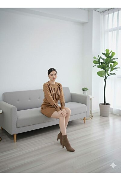 Cemre Life New Deux Women's Boat Neck Bat Sleeve Knitwear Set