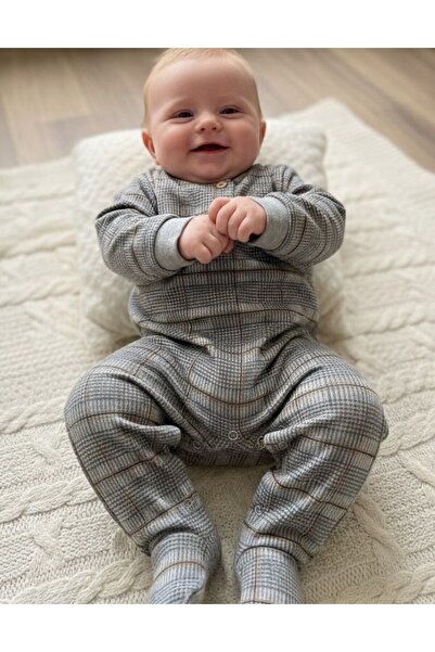 Cassiope Baby Plaid Patterned Baby Romper