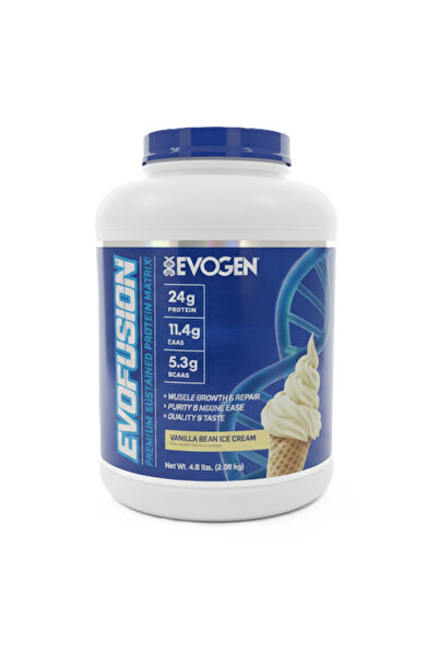 Evogen Nutrition بروتين إيفو فيوجن، آيس كريم الفانيليا، 4.6 رطل، 24 جرام بروتين لكل حصة