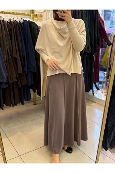 Merwishop MRW 1507 Venice Şal Detay Tunik bej