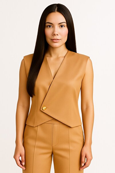 NSMLİFE Дамско сатенено сако със златни копчета