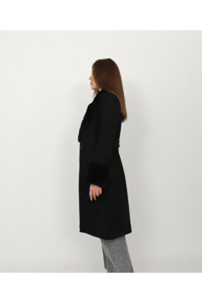 trender 26kg07000018 Black Women's Coat 3412