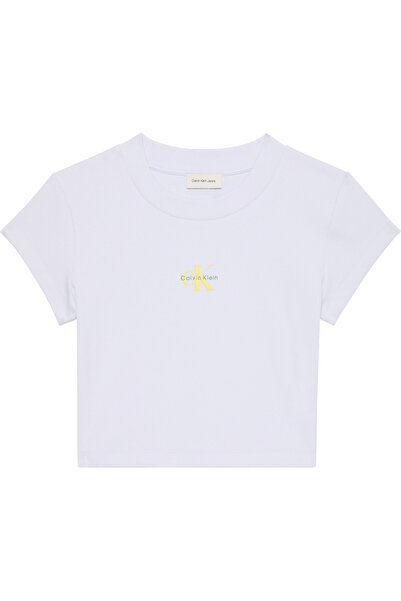 Calvin Klein A- Monogram Baby Tee Kadın Bisiklet Yaka T-Shirt Mor