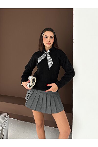 bobitex Soft Textured Flowered Knitwear Sweater