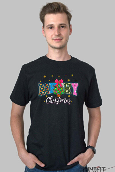 GILDAN Tricou De Craciun Merry Christmas Cu Brad Decorat Barbat