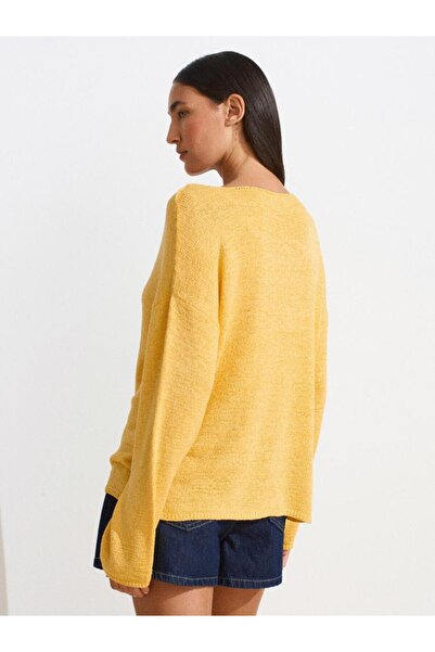 Dilvin 10706 Oval Neck Soft Textured Knitwear Sweater