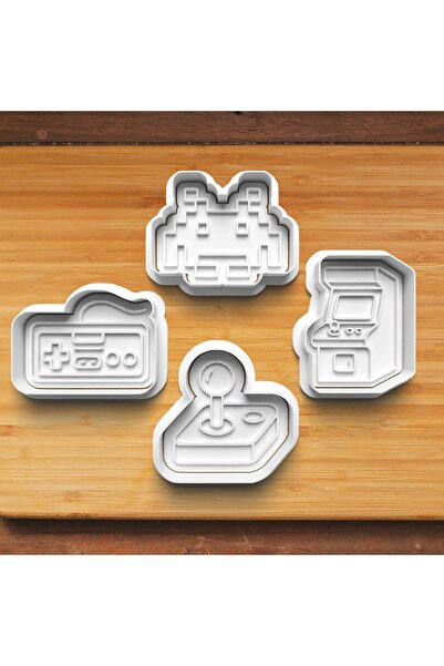 Hobist Classic Retro Atari Set of 4 Cookie and Sugar Dough Molds