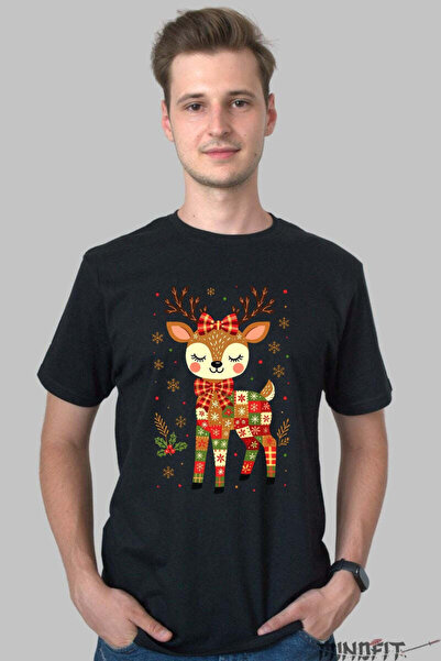 GILDAN Tricou De Craciun Ren Cu Fundita Rosie Barbat