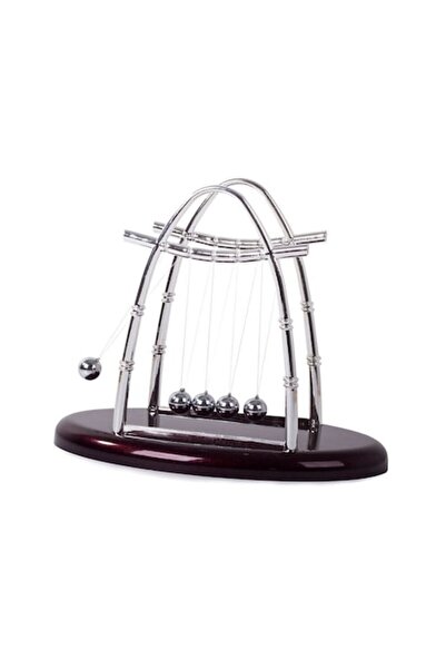 AB HOMES Leagănul lui Newton - 5 bile mari, model interactiv de fizică, decorațiune de birou, 18x11x14 cm