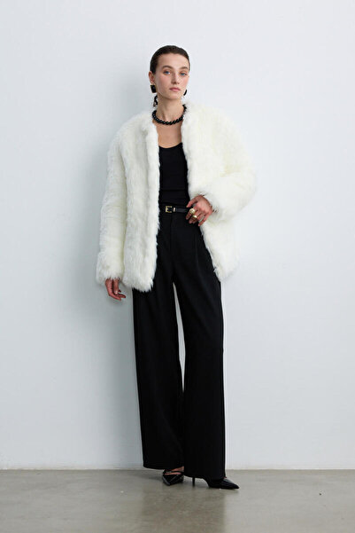 BE BLUE Ekru Faux Fur Jacket