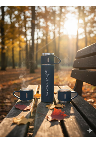 OMZ 500ml 3 Cup Thermos Set Premium Quality Stainless Steel Coffee Thermos with Gift Bag