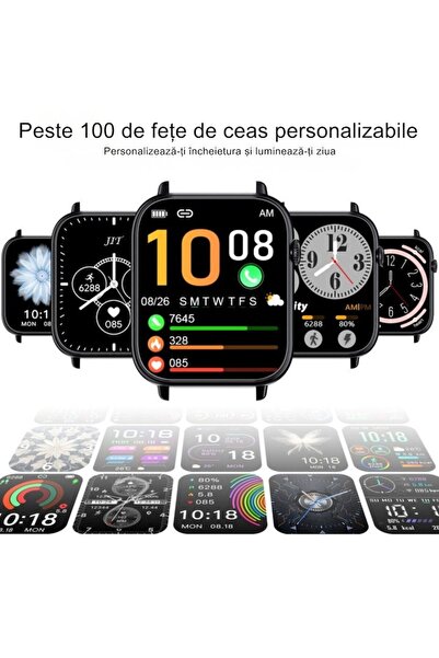 varioshop smartwatch multifunctional, touchscreen, health monitoring, 20 sport modes, silicone strap