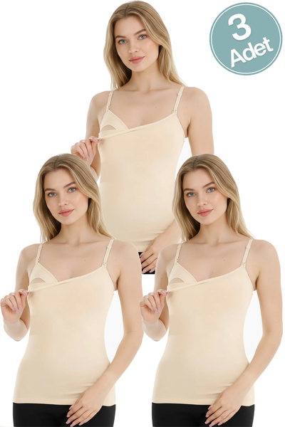 par lingerie pl 3'lü Penye Emzirme Atleti