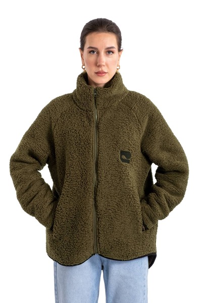 Coredra Zippered Teddy Plush Coat for Women - C508
