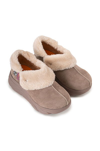 sandal spor Women's Suede Fur Orthopedic Shoes Ss001-0378