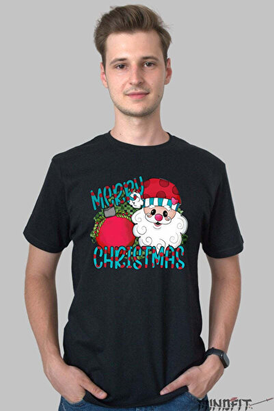 GILDAN Tricou De Craciun Merry Christmas Cu Mosul Vesel Barbat