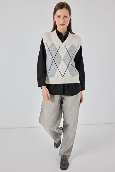 Hiccup Bdart Diamond Pattern Knitwear Sweater