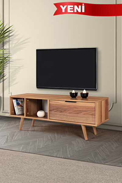 Evmo Home 3343 Venüs 130 Cm ( AHŞAP AYAKLI , METAL KULPLU ) TV Ünitesi , Söğü...
