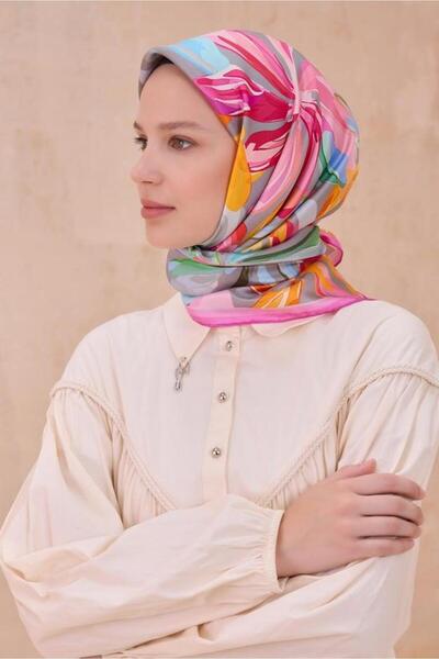 Belli Φουλάρι Twill Μετάξι - 4107-34 Γκρι Ροζ