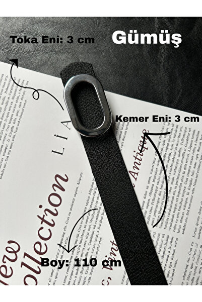 LİA KEMER Let O Letter Patterned Women's Silver Buckle Belt Jacket Belt Dress Belt Trouser Belt
