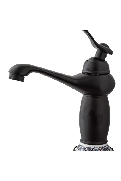 Trendy's Baterie lavoar, negru mat, cu broderie ceramică