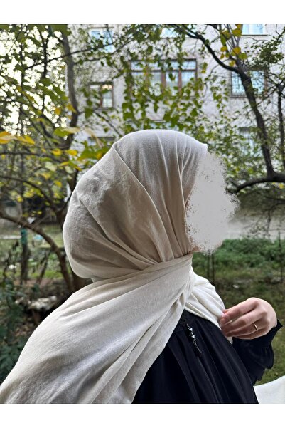 shalby Plain Hijab Cotton Crash Shawl Milk