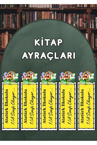 VeroCrafts Laminasyonlu Okuma Bayramı Hediyelik Kitap Ayracı 20 adet – Kişiye...