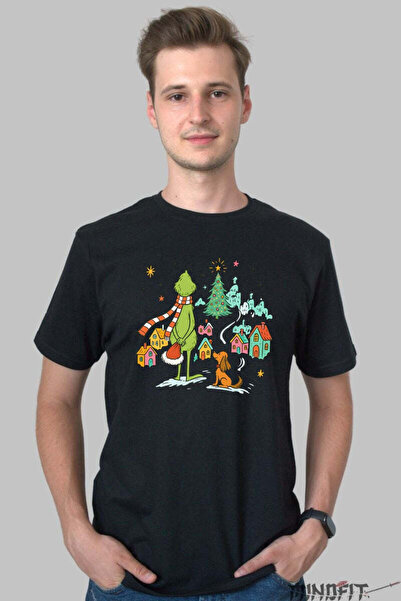 GILDAN Tricou De Craciun Grinch Si Max Privind Satul Barbat