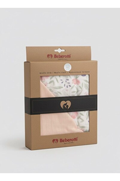 Beberotti بطانية أطفال من الموسلين 4 طبقات 75x90 – زهور وردية |   للجنسين