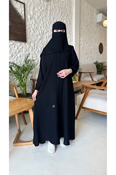 Korean عباية بتصميم سحاب مخفي وجيوب مخفية