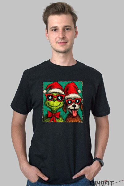 GILDAN Tricou De Craciun Grinch Si Catelul Cu Ochelari Barbat