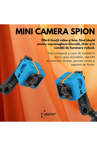 SDEPOT Mini Spy Camera, Full HD 1080p, Audio Video, Night Vision, Blue