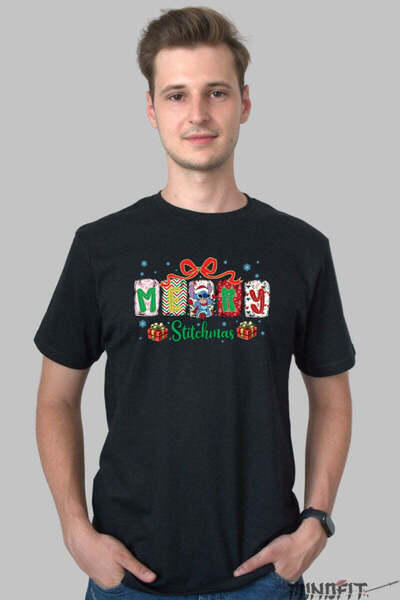 GILDAN Tricou De Craciun Merry Stitchmas Barbat