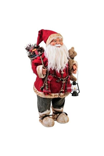 AB HOMES Decorative Santa Claus Figurine with Lantern and Gift Sack, 60 cm
