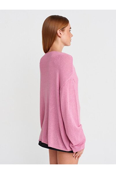 Dilvin 10706 Oval Neck Soft Textured Knitwear Sweater
