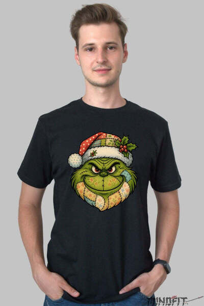 GILDAN Tricou De Craciun Grinch Festiv Cu Caciula Barbat