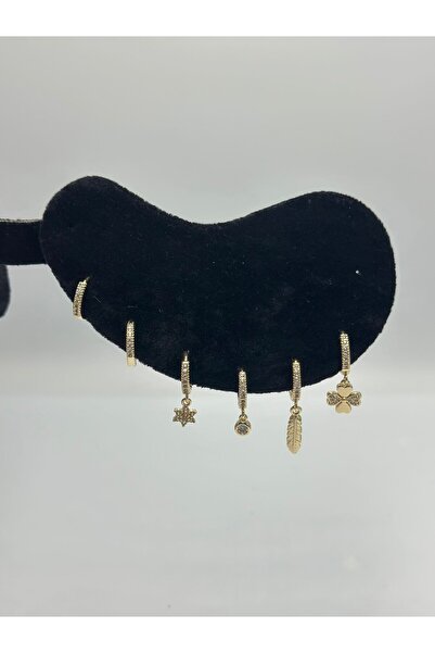 MyladyAccessoriess Clover Detail Set Earrings (Steel) Gold