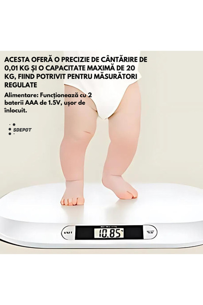 SDEPOT digital electronic baby scale, 3 units of measurement, tare function, maximum capacity 20kg