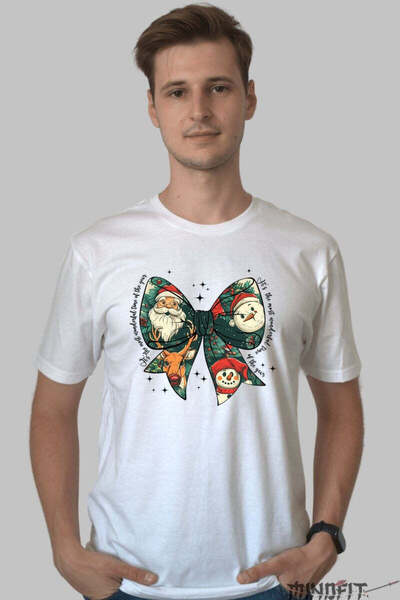 GILDAN Tricou De Craciun Fundita Cu Mos Craciun Si Om De Zapada Barbat