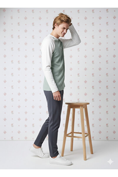 ribana Men's Relax Fit Comfortable Cut Cotton Soft Textured Crew Neck Sweatshirt