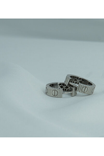 Amora Perla Jewelry Vida Çizgi Detaylı 925 Ayar Gümüş Halka Küpe – Rodaj Kaplama