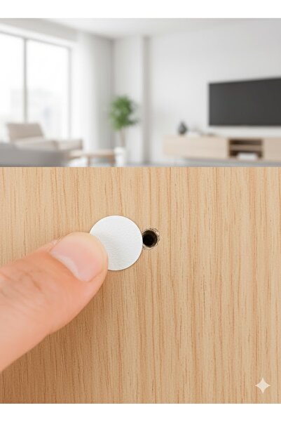 MH MiniHediye Yapışkanlı Vida Tapası Tıpası Beyaz Vida Kapatıcı Kapağı (100 Adet)