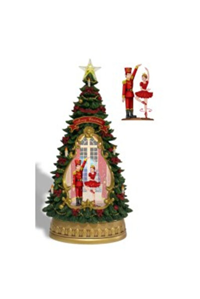 AZAY CASA Decorațiune de Crăciun, brad muzical cu spărgător de nuci și baleri...