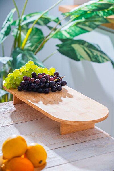 BULUT Ayaklı Bambu sunum tepsisi Oval