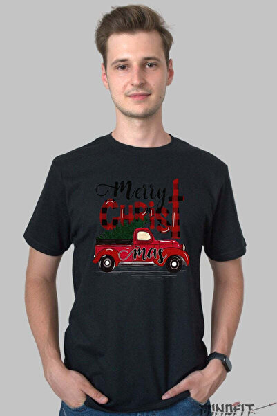 GILDAN Tricou De Craciun Camioneta Festiva Cu Brad Barbat