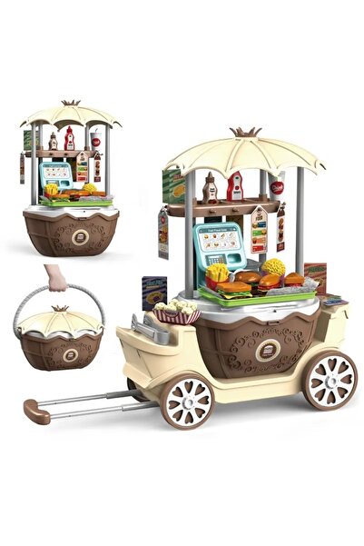 OEM Fast Food Shop Toy 4 in 1 – Trolley, basket and mini-kitchen for children, set with accessories